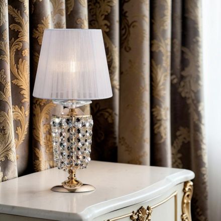 Lumetto in Ferro Dorato con Paralume Made in Italy - Austria Viadurini