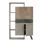 Madia 2 Ante 2 Cassetti in Legno di Mango e Acciaio Homemotion - Signorino Viadurini