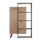 Madia 2 Ante 2 Cassetti in Legno di Mango e Acciaio Homemotion - Signorino Viadurini