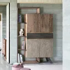 Madia 2 Ante 2 Cassetti in Legno di Mango e Acciaio Homemotion - Signorino Viadurini