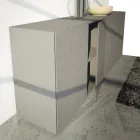 Madia 4 Ante in Mdf Laccato Fango con Bassorilievo Made in Italy - Lolla Viadurini