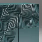 Madia a 5 Ante in MDF Laccato con Decoro Inciso e Rifinito a Mano - Granchio Viadurini