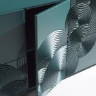 Madia a 5 Ante in MDF Laccato con Decoro Inciso e Rifinito a Mano - Granchio Viadurini