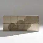 Madia a 5 Ante in MDF Laccato con Decoro Inciso e Rifinito a Mano - Granchio Viadurini