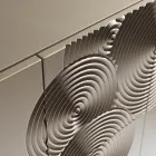 Madia a 5 Ante in MDF Laccato con Decoro Inciso e Rifinito a Mano - Granchio Viadurini