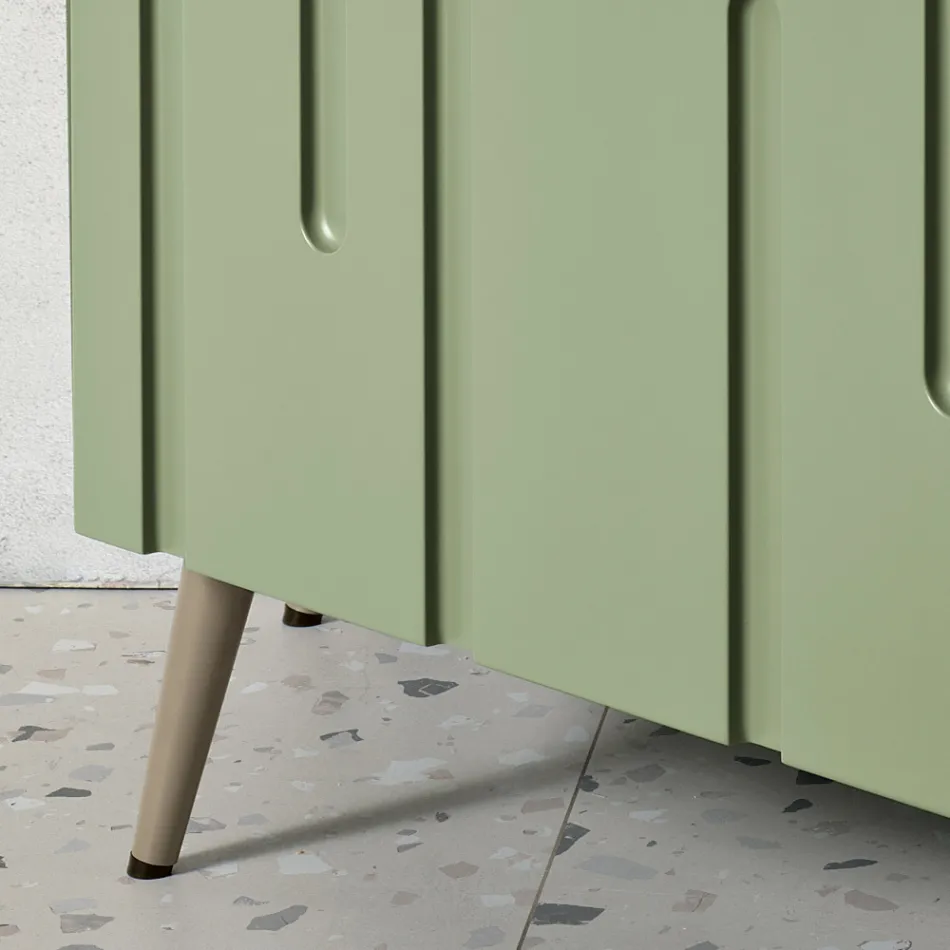 Madia con 3 Ante con Apertura Push Pull in MDF Made in Italy - Fabrizia Viadurini