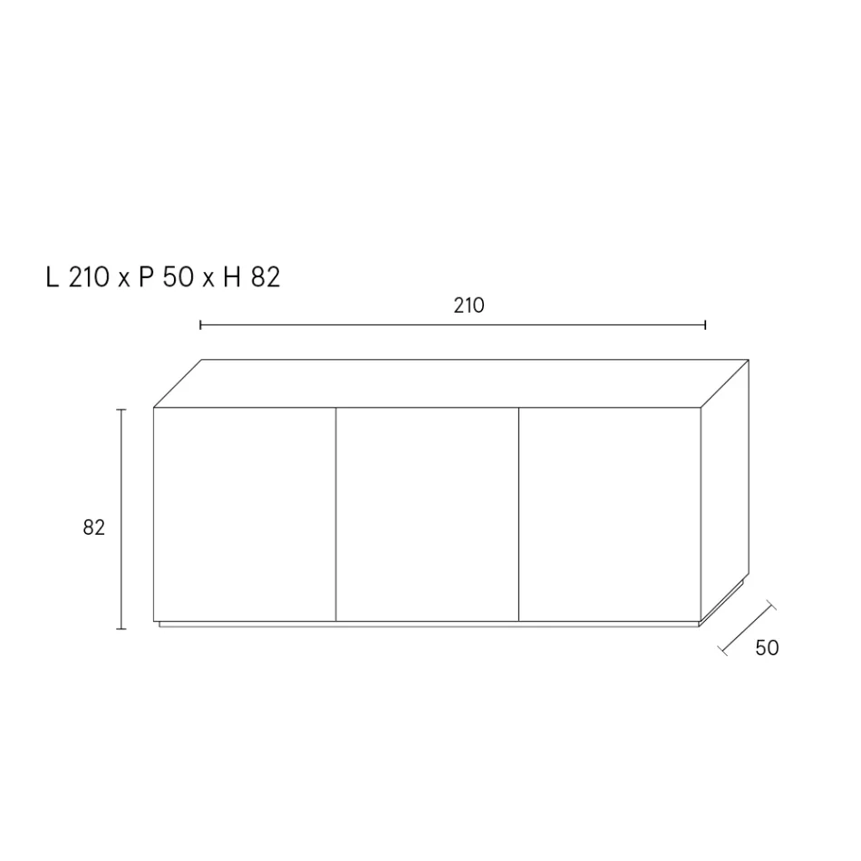 Madia con 3 Ante e 3 Ripiani interni Decoro Alluminio Fonderia - Scorpione Viadurini