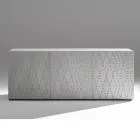 Madia con 3 Ante e 3 Ripiani interni Decoro Alluminio Fonderia - Scorpione Viadurini