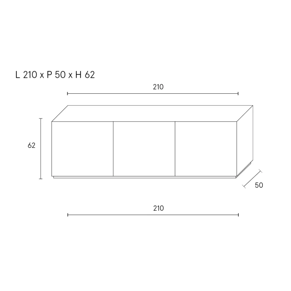 Madia con 3 Ante e 3 Ripiani interni Decoro Alluminio Fonderia - Scorpione Viadurini