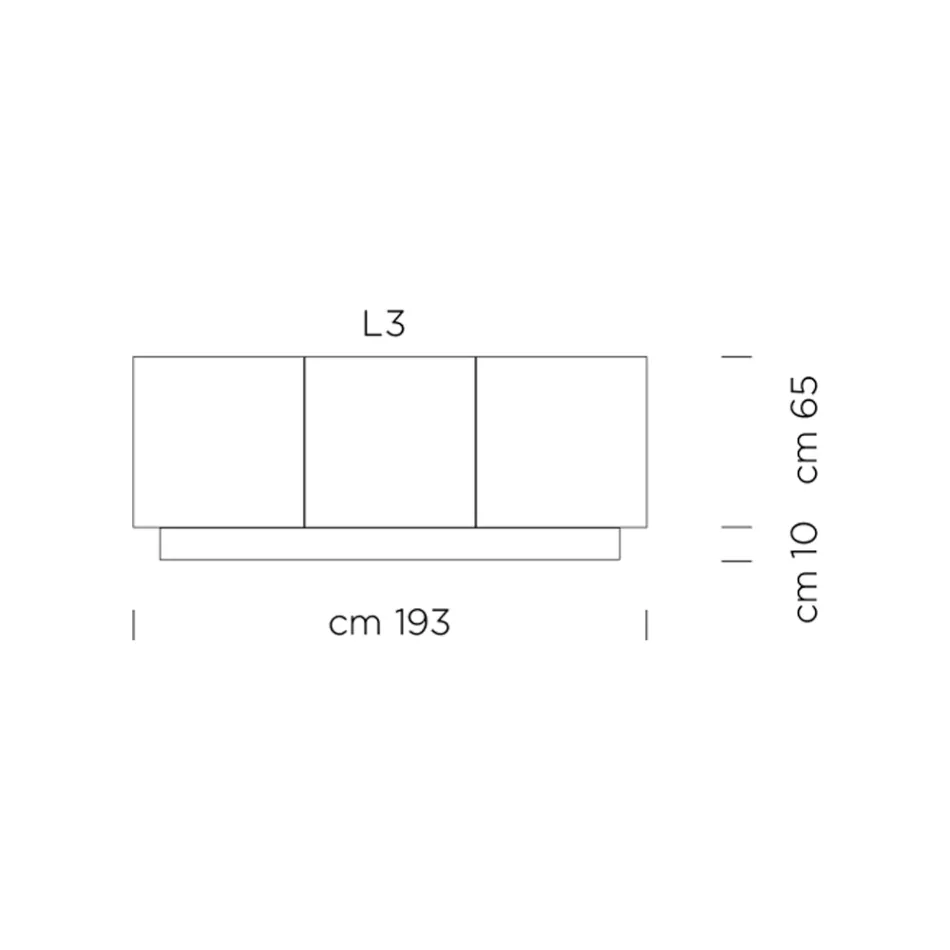 Madia con 3 Ante e Struttura Laccata e Laminata Made in Italy - Ferrara Viadurini