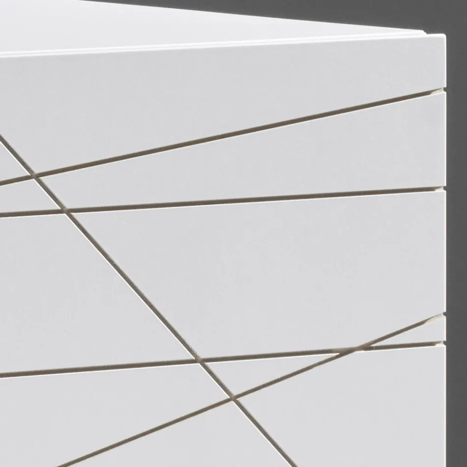 Madia con 3 Ante in Agglomerato Ligneo Verniciato - Ariete Viadurini