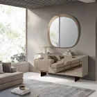 Madia con 3 Ante in MDF Laccato Rivestite in Vetro Specchio - Diletta Viadurini