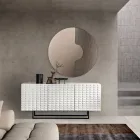 Madia con 3 Ante in MDF Rivestito in PVC Laccato Made in Italy - Dorotea Viadurini