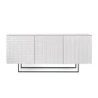 Madia con 3 Ante in MDF Rivestito in PVC Laccato Made in Italy - Dorotea Viadurini