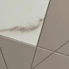 Madia con 4 Ante in MDF Laccato Pantografate e Inseri in Vetro Effetto Marmo - Danila Viadurini