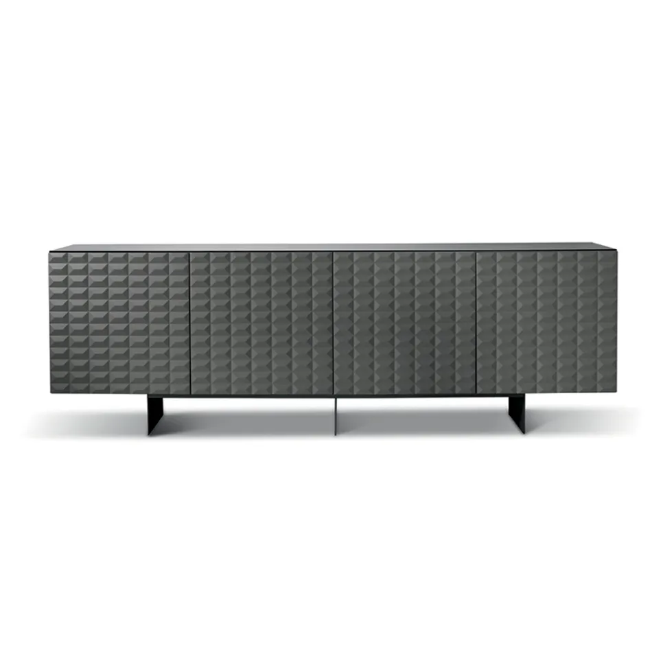 Madia con 4 Ante in MDF Rivestito in PVC Laccato Made in Italy - Dorotea Viadurini