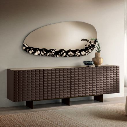 Madia con 4 Ante in MDF Rivestito in PVC Laccato Made in Italy - Dorotea Viadurini