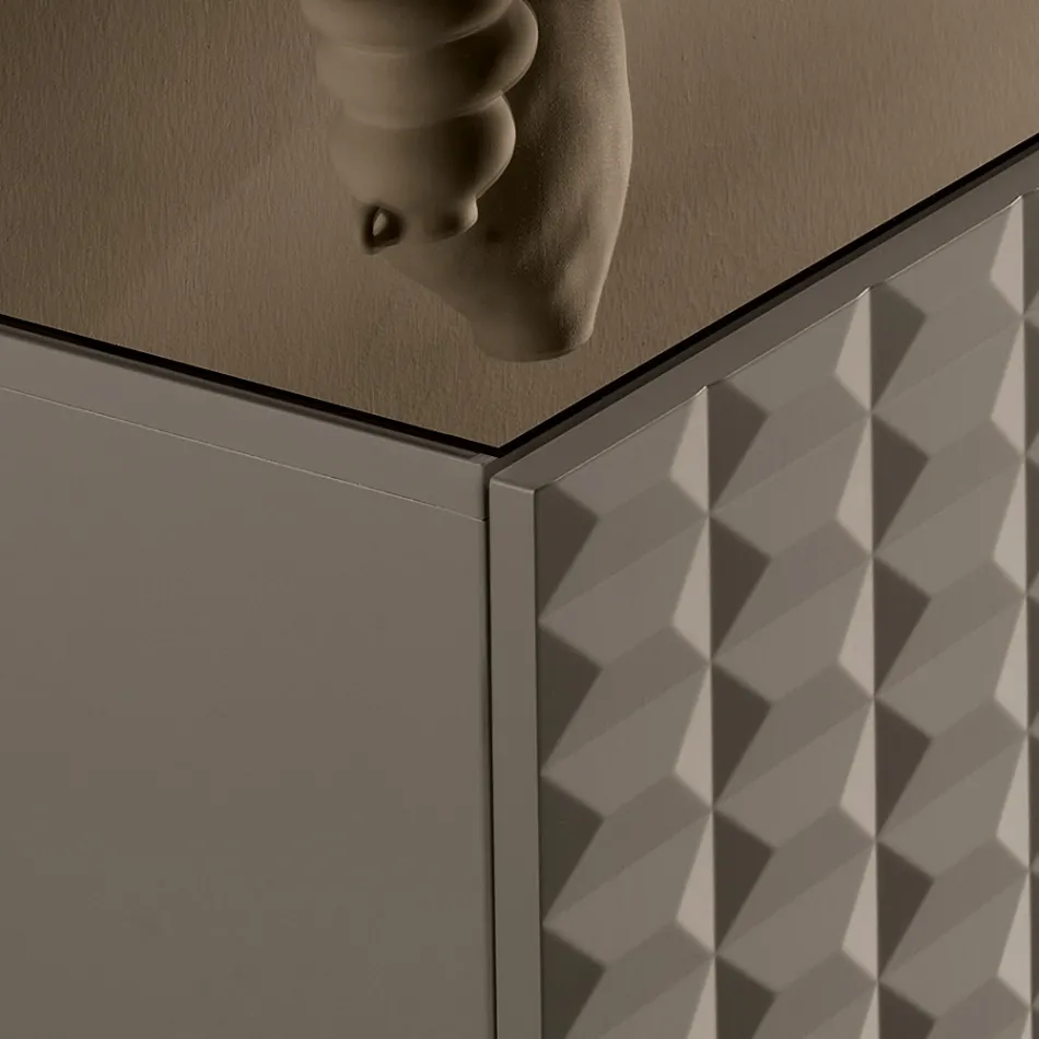 Madia con 4 Ante in MDF Rivestito in PVC Laccato Made in Italy - Dorotea Viadurini