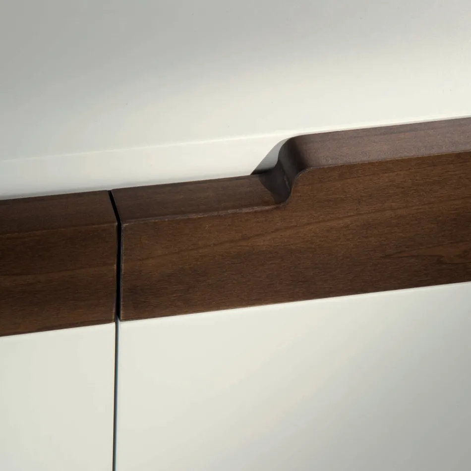 Madia con Struttura in Mdf Bianco 2 Piedi in Ferro Made in Italy - Corallo Viadurini