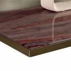 Madia Credenza da Soggiorno in Vetro Fumè e Marmo Verde Guatemala - Leonarda Viadurini