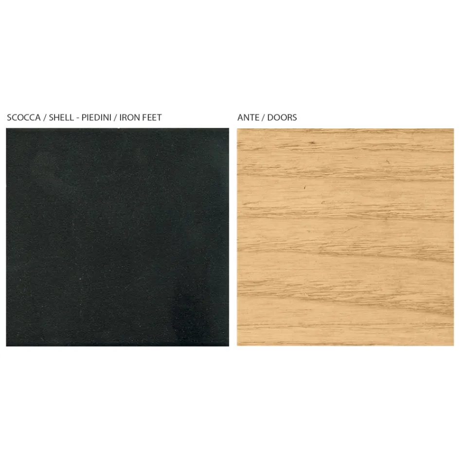 Madia da Salotto con 4 Ante in Finitura Frassino Naturale Made in Italy - Melek Viadurini