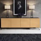 Madia da Salotto con 4 Ante in Finitura Frassino Naturale Made in Italy - Melek Viadurini