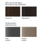 Madia da Salotto in Legno con Struttura in Vetro Made in Italy - Azuki Viadurini