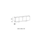 Madia da Salotto in Legno con Struttura in Vetro Made in Italy - Azuki Viadurini