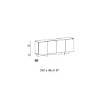 Madia da Salotto in Legno con Struttura in Vetro Made in Italy - Azuki Viadurini