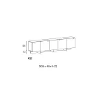 Madia da Salotto in Legno con Struttura in Vetro Made in Italy - Azuki Viadurini