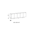 Madia da Salotto in Legno con Struttura in Vetro Made in Italy - Azuki Viadurini