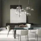 Madia da Salotto in Legno con Struttura in Vetro Made in Italy - Azuki Viadurini