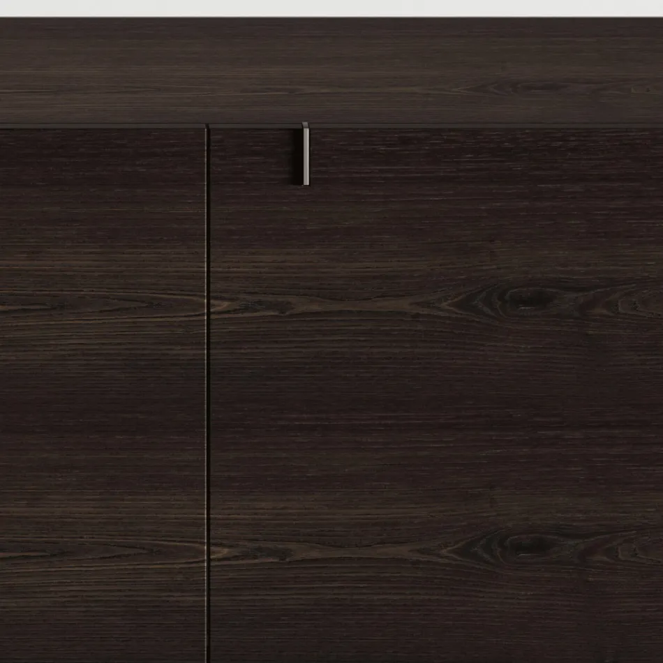 Madia da Salotto in Legno con Struttura in Vetro Made in Italy - Azuki Viadurini