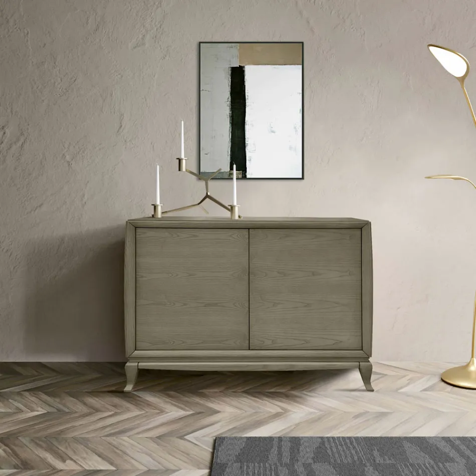 Madia da Soggiorno con 2 Ante in Finitura Fumo Made in Italy - Olenna Viadurini