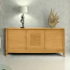 Madia da Soggiorno con 3 Ante e Incisione Centrale Made in Italy - Serenia Viadurini