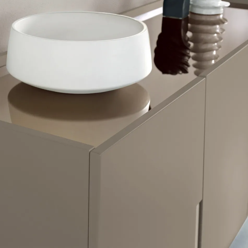 Madia da Soggiorno con 3 Ante in MDF Laccato Made in Italy - Elena Viadurini