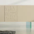 Madia da Soggiorno in Mdf Laccato Opaco e Vetro Made in Italy - Ninetta Viadurini