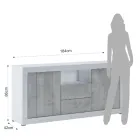 Madia da Soggiorno in Melaminico con 2 Ante e 2 Cassetti - Samario Viadurini