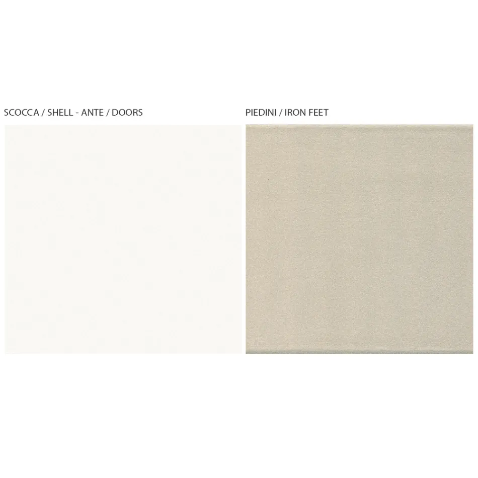 Madia da Zona Living con 4 Ante in Finitura Bianca e Canaletto Made in Italy - Any Viadurini