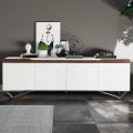 Madia da Zona Living con 4 Ante in Finitura Bianca e Canaletto Made in Italy - Any