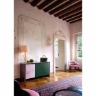 Madia di Design in Gres con Struttura in Legno e Mdf Made in Italy - Cunea Viadurini