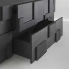 Madia di design in legno di larice spazzolato termotrattato Azalea Viadurini