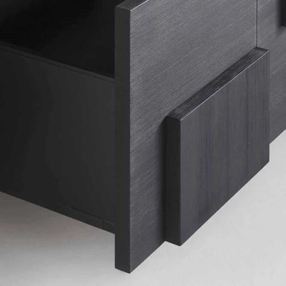 Madia di design in legno di larice spazzolato termotrattato Azalea Viadurini