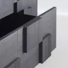 Madia di design in legno di larice spazzolato termotrattato Azalea Viadurini