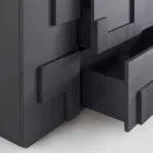 Madia di design in legno di larice spazzolato termotrattato Azalea Viadurini