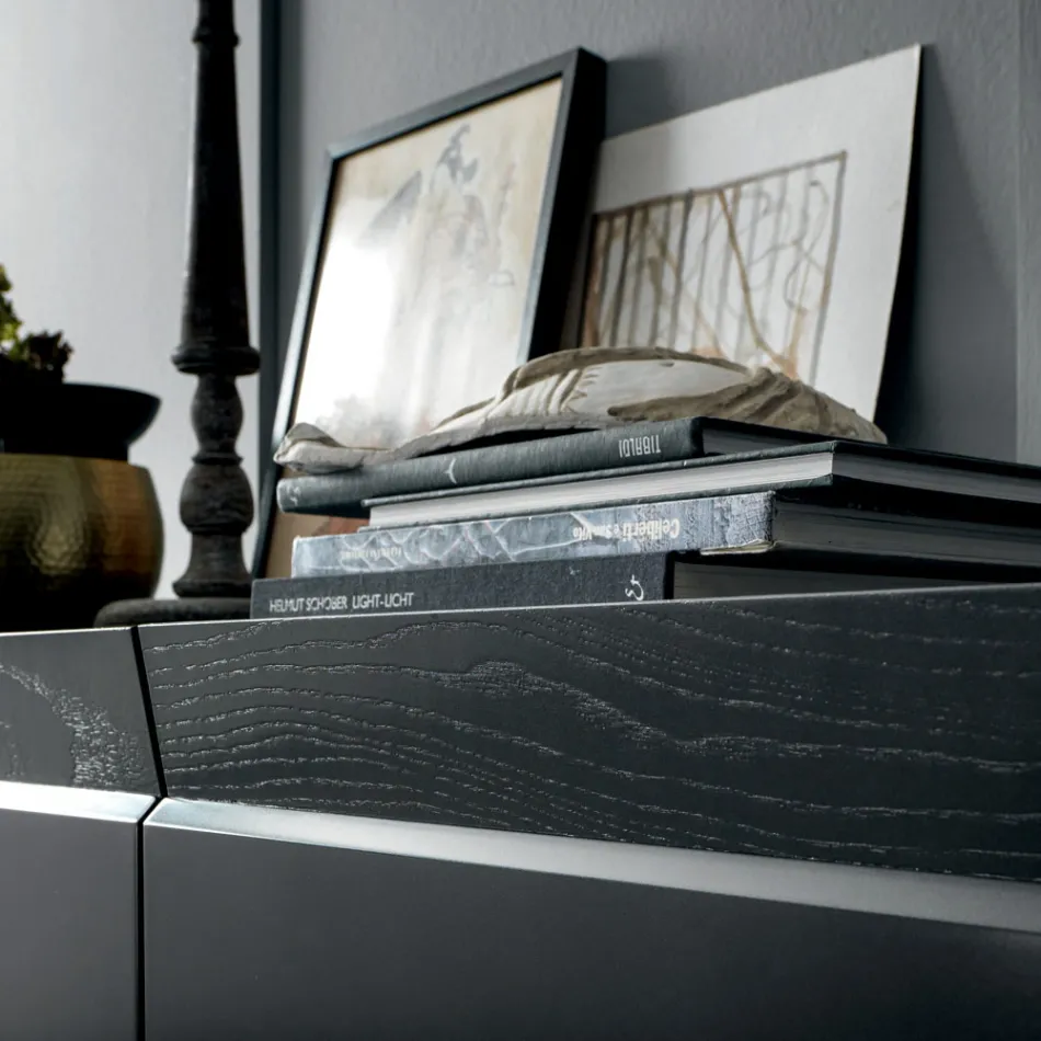 Madia in Legno 3 Ante con Bordo Inclinato e Piano in Ceramica - Mondolfo Viadurini