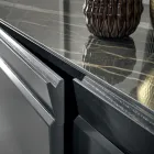 Madia in Legno 3 Ante con Bordo Inclinato e Piano in Ceramica - Mondolfo Viadurini