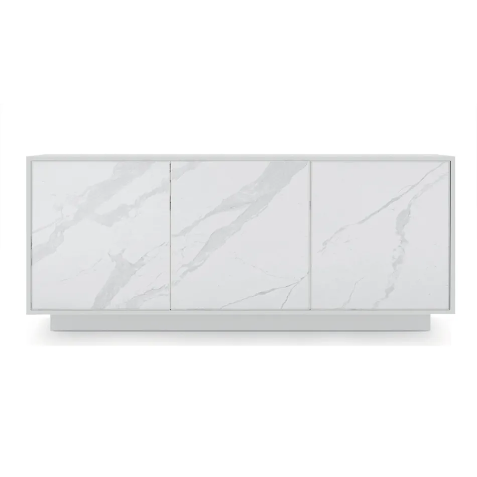 Madia in Legno con 2 o 3 Ante in Laminato HPL Made in Italy - Fiorenza Viadurini