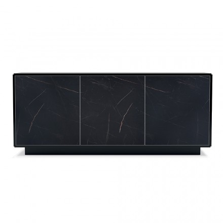 Madia in Legno con 2 o 3 Ante in Laminato HPL Made in Italy - Fiorenza Viadurini