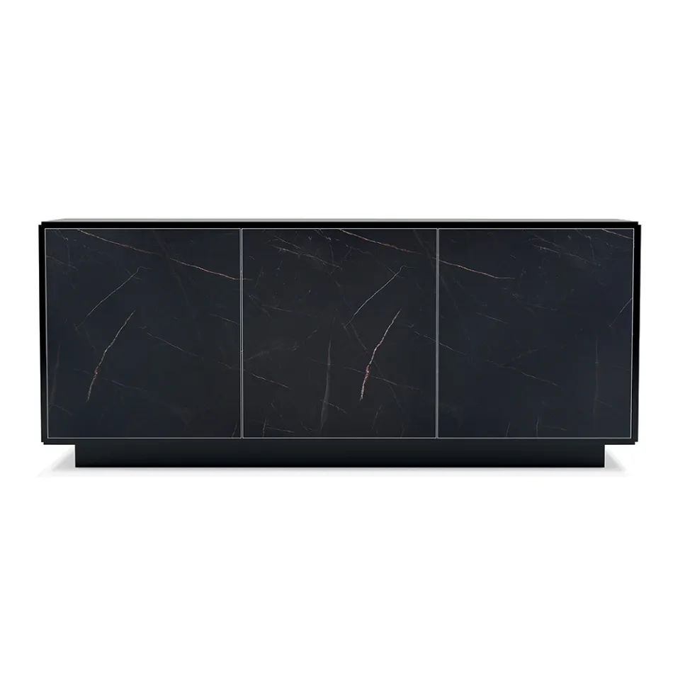 Madia in Legno con 2 o 3 Ante in Laminato HPL Made in Italy - Fiorenza Viadurini